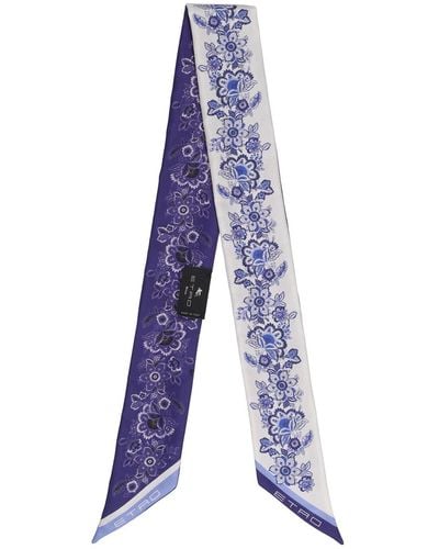 Etro Printed Silk Scarf - Purple