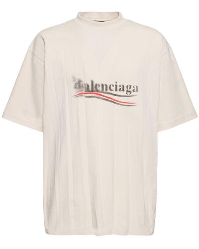 Balenciaga T-shirt Aus Baumwolle Mit Political-logodruck - Weiß