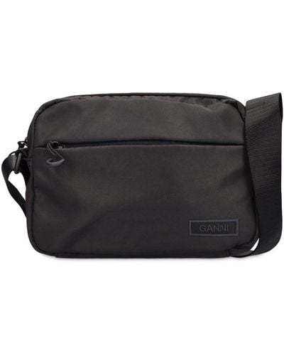 Ganni Small Recycled Tech Shoulder Bag - Black