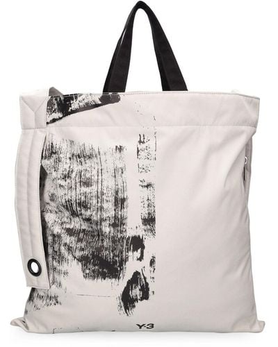 Y-3 Aop Printed Tech Tote Bag - Natural