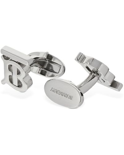Burberry Tb Logo Cufflinks - Metallic