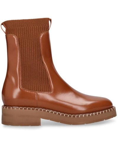 Chloé 35Mm Noua Leather Ankle Boots - Brown