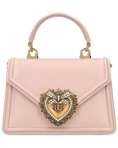 Dolce & Gabbana Mini Handtasche Aus Leder "devotion" - Pink