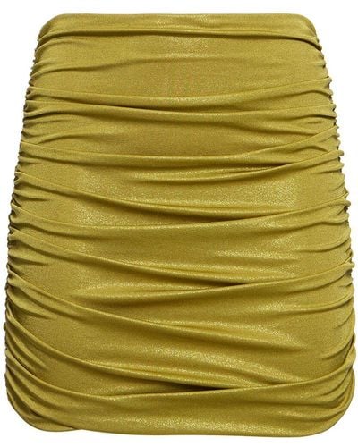 PATBO Metallic Jersey Mini Skirt - Grün