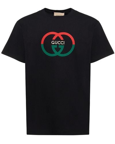 Gucci インターロッキングg Tシャツ - ブラック