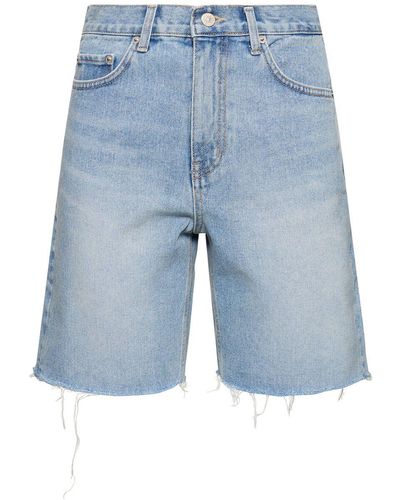 DUNST Shorts in denim a taglio vivo - Blu