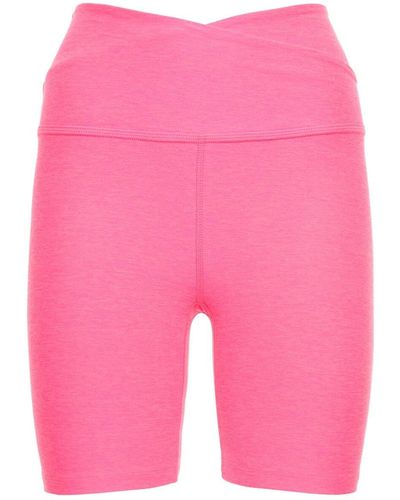 Beyond Yoga At Your Leisure Stretch Tech Bike Shorts - Pink