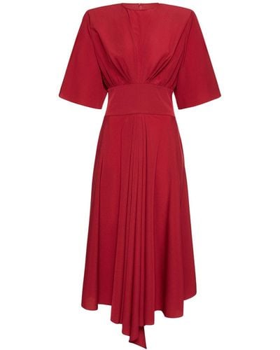 Alexandre Vauthier Shiny Jersey Midi Dress - Red