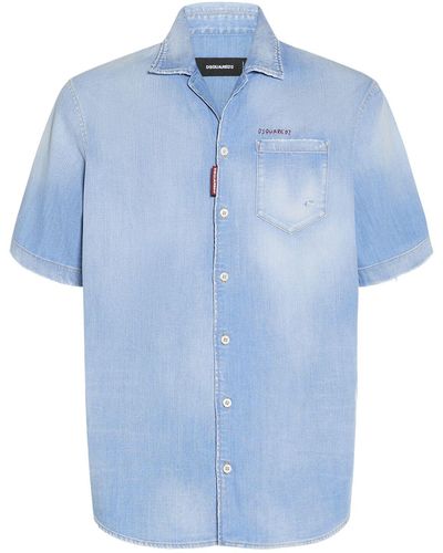 DSquared² Bowlinghemd Aus Denim - Blau