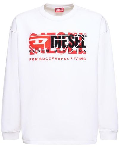 DIESEL Sweatshirt Aus Baumwolle Mit Logodruck - Weiß