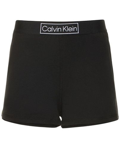 Calvin Klein Logo Cotton Blend Shorts - Black