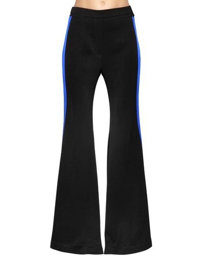 Ellery Flared Cady Trousers W/ Side Bands - Blue