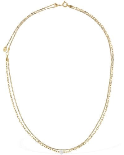 Maria Black Cantare Double Chain Necklace W/ Pearl - White