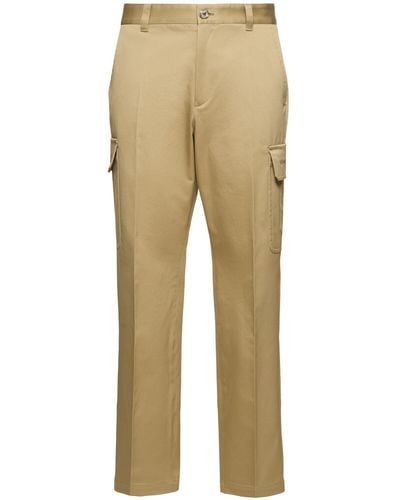 Versace Cotton Gabardine Cargo Trousers - Natural