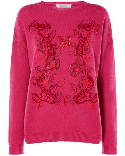 Max Mara Sweater Aus Woll/kaschmirmischung "nias" - Pink