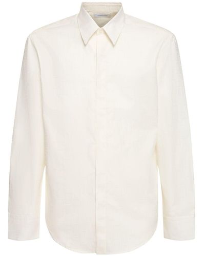 Ferragamo Hemd Aus Baumwolle Mit Monogramm - Weiß