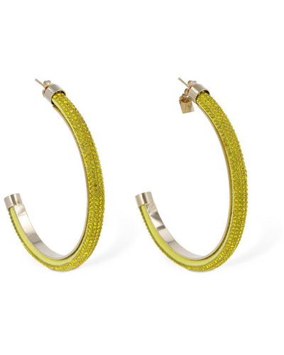 Rosantica Favilla Crystal Mesh Hoop Earrings - Yellow
