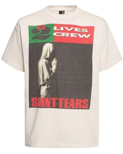 Saint Michael T-shirt denim tears x saint mx6 lives - Gris