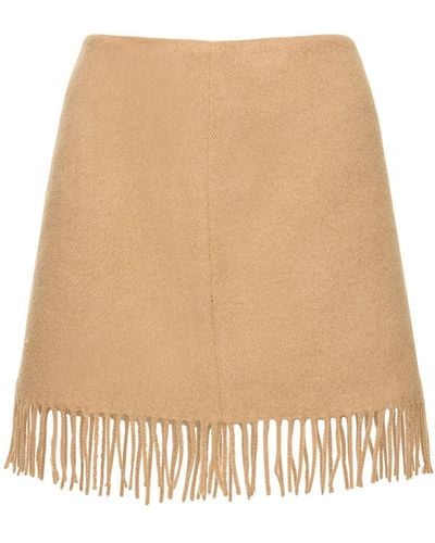 THE GARMENT Bruxelles fringed wool mini skirt - Neutro