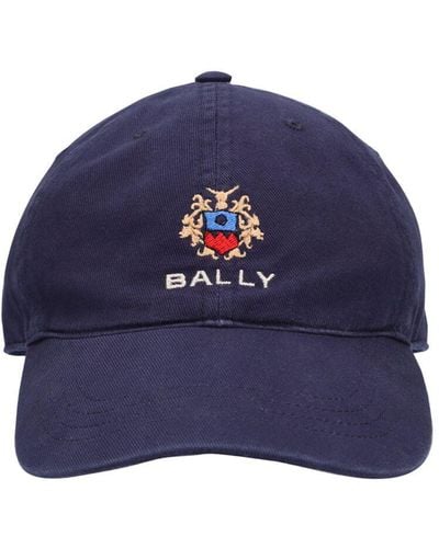 Bally Casquette en coton à logo - Bleu