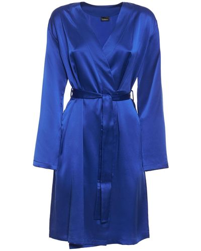 La Perla Silk Satin Robe - Blue