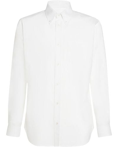 Loro Piana Oxfort-hemd Aus Baumwolle "agui" - Weiß