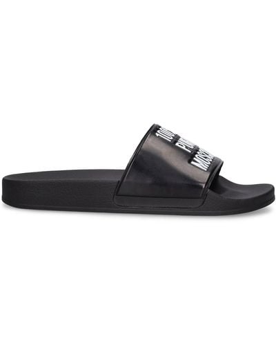 Moschino 100% Pure Slide Sandals - Black