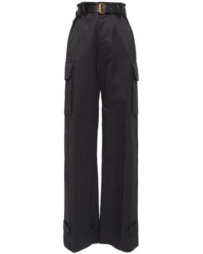 Saint Laurent Cotton Gabardine Pants - Black