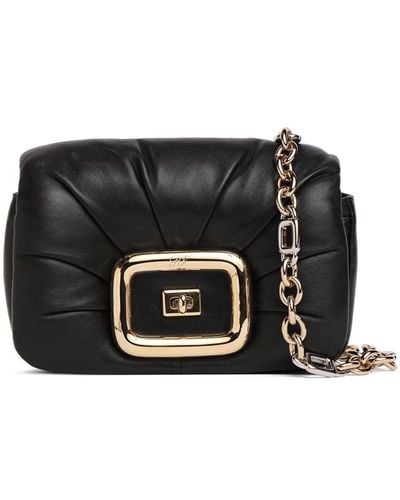 Roger Vivier Bolso de hombro mini viv choc me de piel - Negro