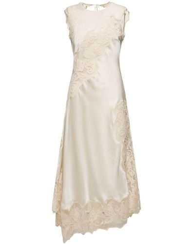 Ulla Johnson Kaia Silk & Lace Midi Dress - White