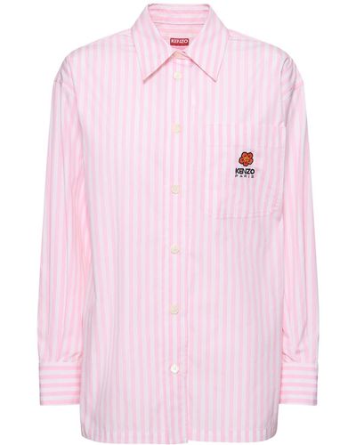 KENZO Boke Cotton Poplin Shirt - Pink