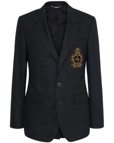 Dolce & Gabbana Logo Wool & Cashmere Jacket - Black