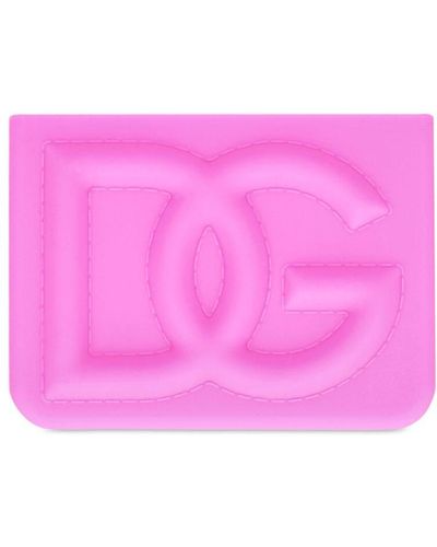 Dolce & Gabbana Porta carte di credito in gomma con logo - Rosa