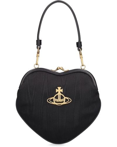 Vivienne Westwood Belle Heart Frame Moiré Top Handle Bag - Black