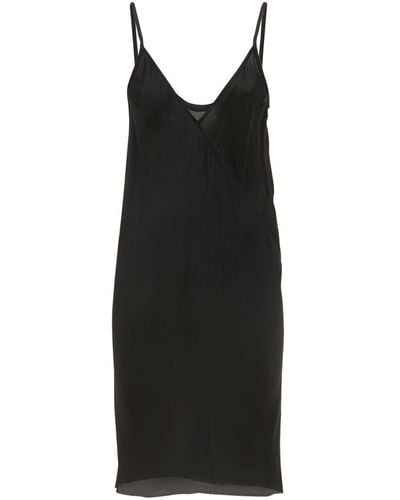 Rick Owens Cupro Mini Slip Dress - Black