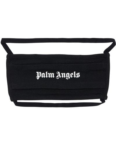 Palm Angels Logo Cotton Jersey Face Mask - Black