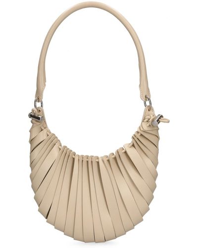 Coperni Mini Petal Leather Top Handle Bag - Natural