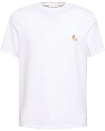 Maison Kitsuné T-shirt regular avec patch renard chillax - Blanc