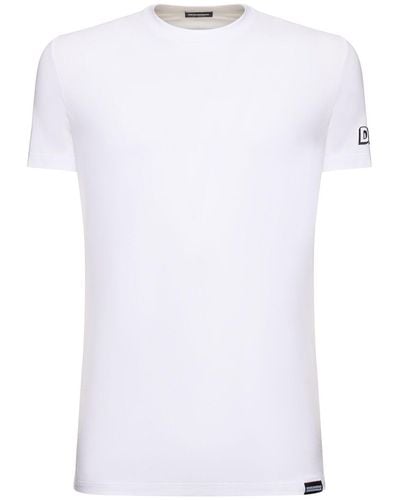 DSquared² T-shirt à col ras-du-cou d2 - Blanc