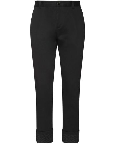 Versace Pantalones De Algodón Stretch - Negro