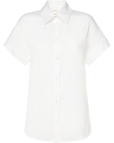 Max Mara Kurzärmeliges Hemd Aus Popeline "oriana" - Weiß