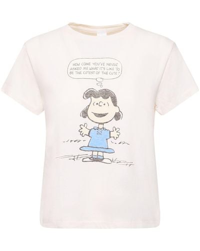 RE/DONE T-shirt Aus Baumwolle Mit Druck - Weiß