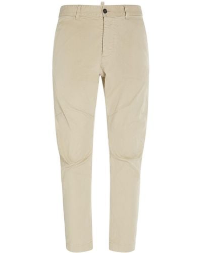 DSquared² Sexy Chino Stretch Cotton Trousers - Natural