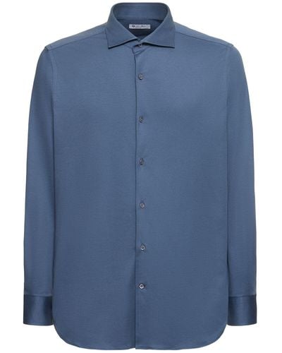 Loro Piana Andrew Ml Cotton Jersey Shirt - Blue
