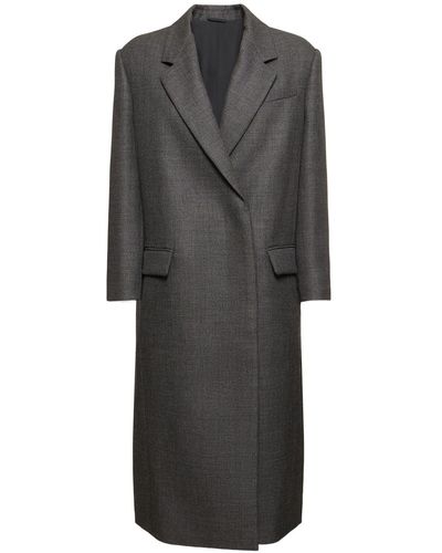 Brunello Cucinelli Wool Single Breast Midi Coat - Grey