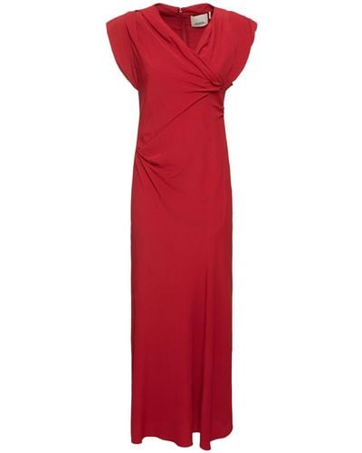 Isabel Marant Kidena Acetate & Silk Midi Dress - Red