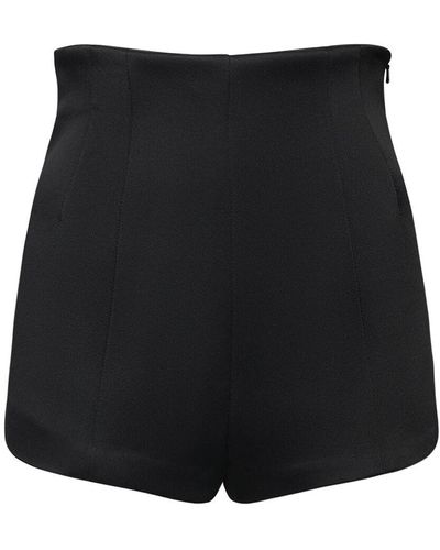 Khaite Lennman Bonded Crepe Shorts - Black