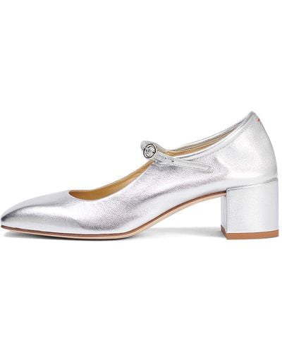 Aeyde 45mm Aline Laminated Leather Pumps - White