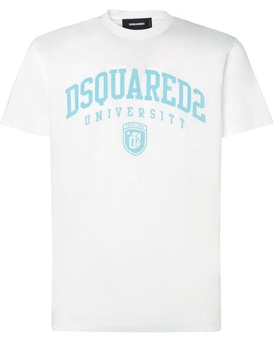 DSquared² University Logo Cotton Jersey T-Shirt - White