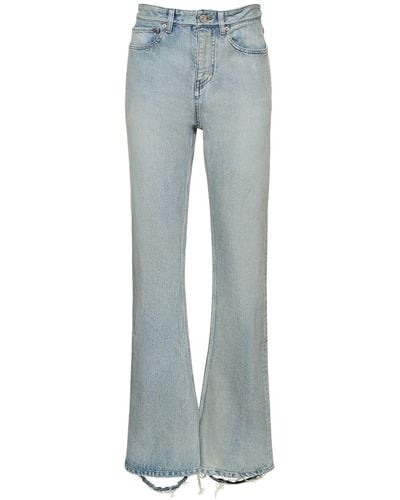 Balenciaga Cotton Denim Bootcut Jeans - Blue